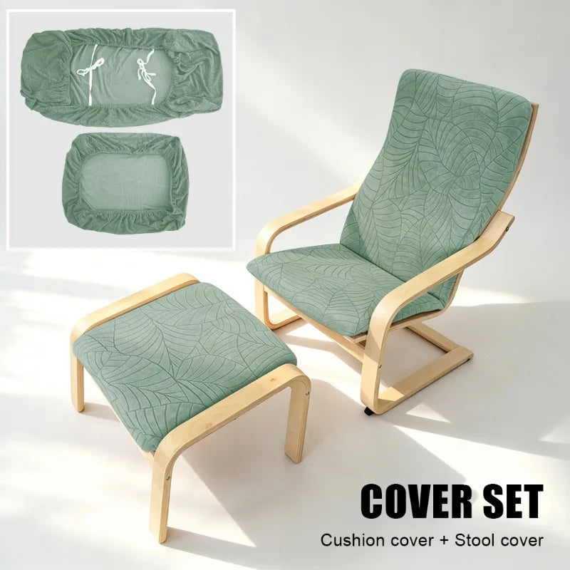 housses chaise coussin repose pieds vert pastel imprimé feuilles moderne polyester extensiblesextérieur mariage banquet