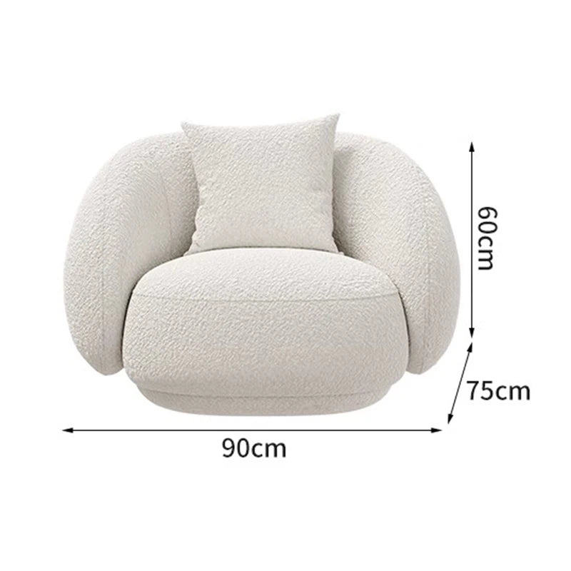 canapé lit blanc bouclé moderne table basse coussins décoratifs