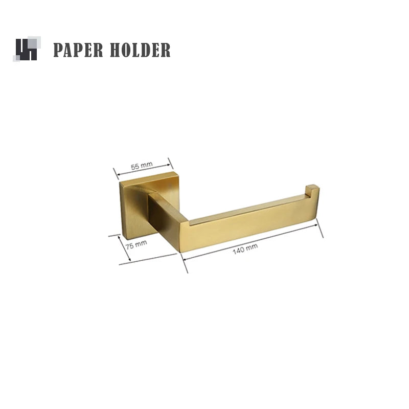 accessoires salle bain doré moderne porte serviettes support papier toilette porte savon vis montage