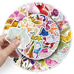autocollants fleurs décoratifs scintillants adhésifs variés couleurs brillantes plantes réfrigérateur scrapbook