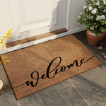 tapis d'entrée marron clair noir texture naturelle moderne antidérapant intérieur extérieur résistant décoration maison