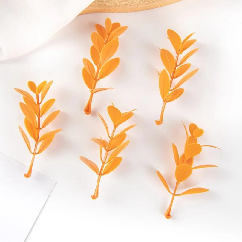 feuilles artificielles vertes decoration murale noel mariage 50 pieces naturel minimaliste exposantextérieur bricolage scrapbooking