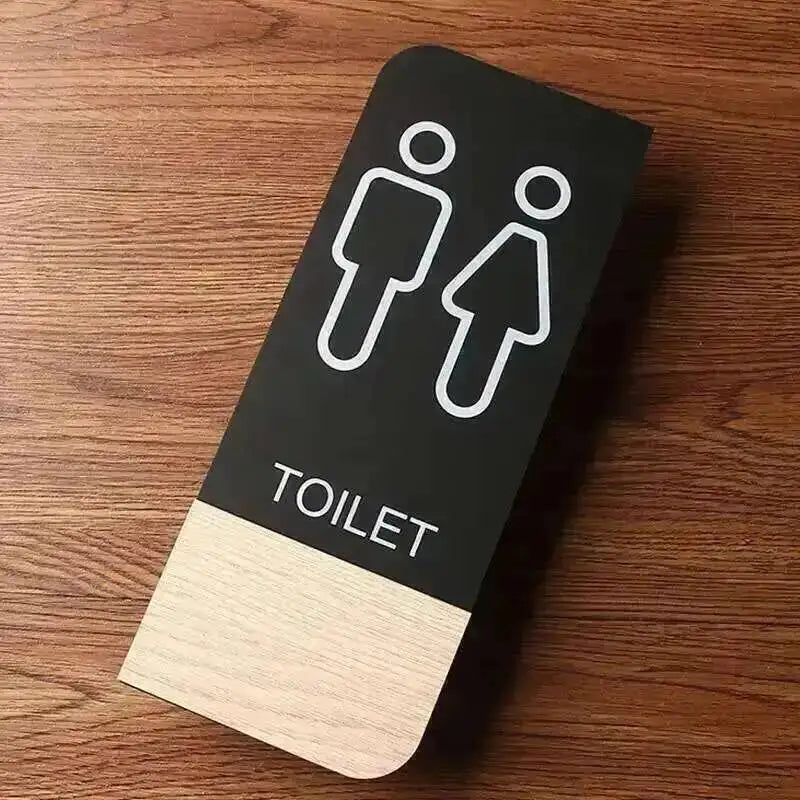 panneau toilettes homme femme adhésif acrylique noir blanc boisclair minimaliste symboles textes