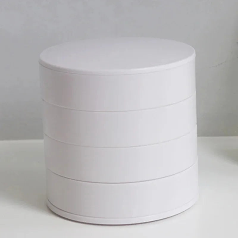 boîte rangement bijoux blanc moderne réutilisable intérieur gris mat anti poussière multifonctionnelle