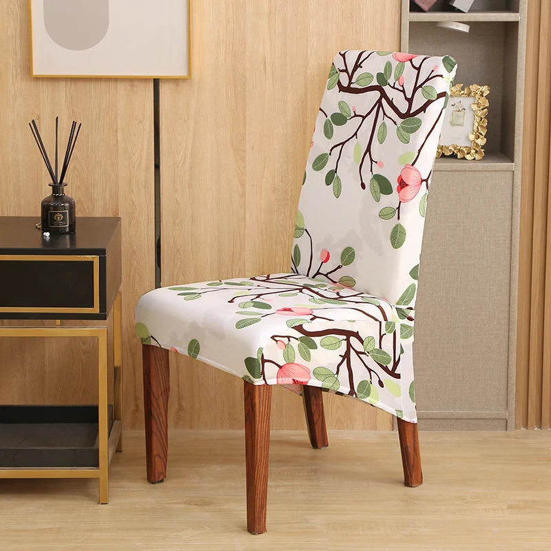 housse chaise xl spandex polyester moderne floral gris noir beige orange