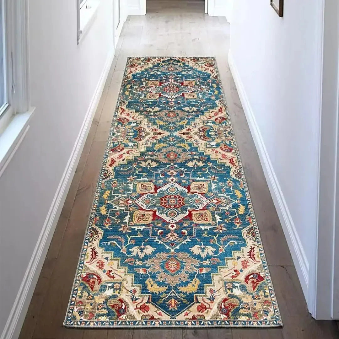 tapis traditionnel rouge motif floral adhésif extérieur intérieur moderne polypropylène polyester
