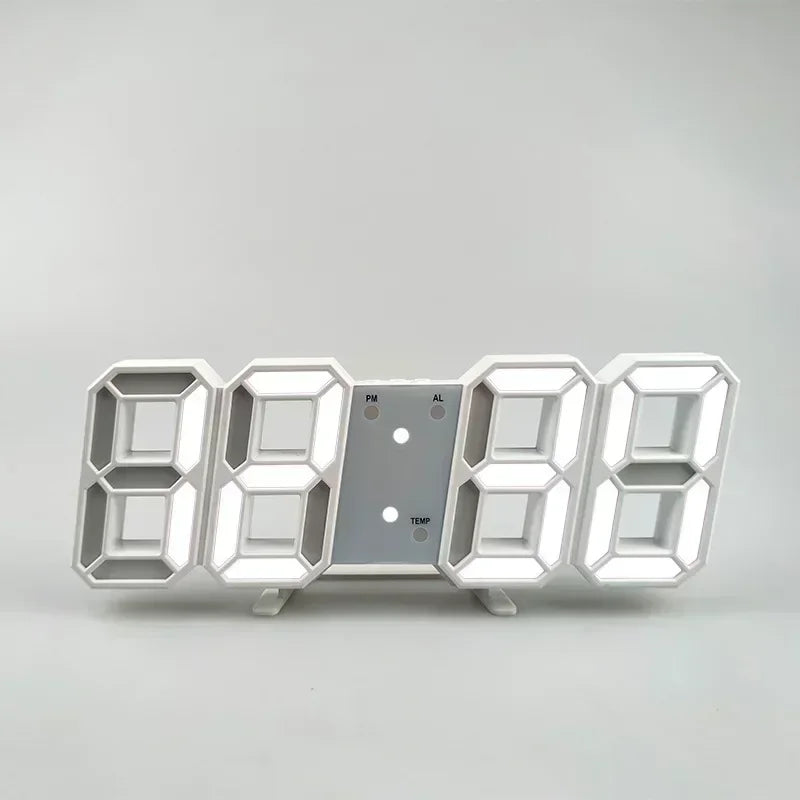 horloge digitale led moderne réveil affichage semaine calendrier blanc gris rouge vert bleu noir