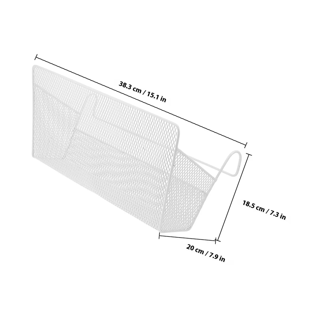 panier suspendu blanc métal ajouré fonctionnel minimaliste lit superposé organizer.storage.basket.hanging.shelf.bedside