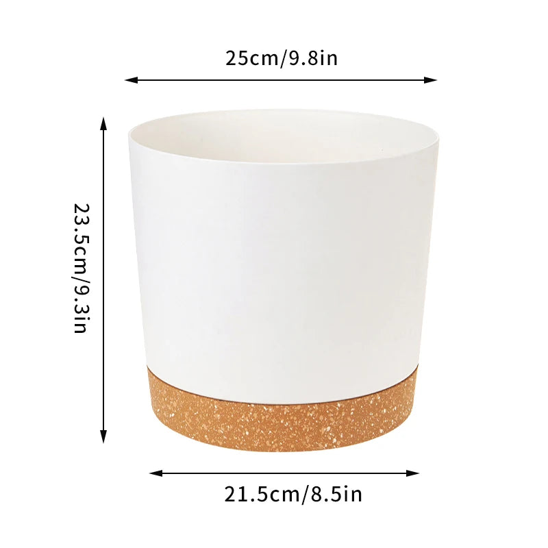 pots fleurs intérieurs plastique drainage moderne minimaliste vert clair gris blanc doré base