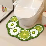 tapis toilette antidérapant absorbant eau motif fleurs moderne salle bain rapide sèche tapis sol