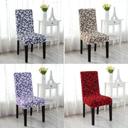 housse chaise élastique motifs floraux abstraits moderne noir blanc violet rouge bleuclair