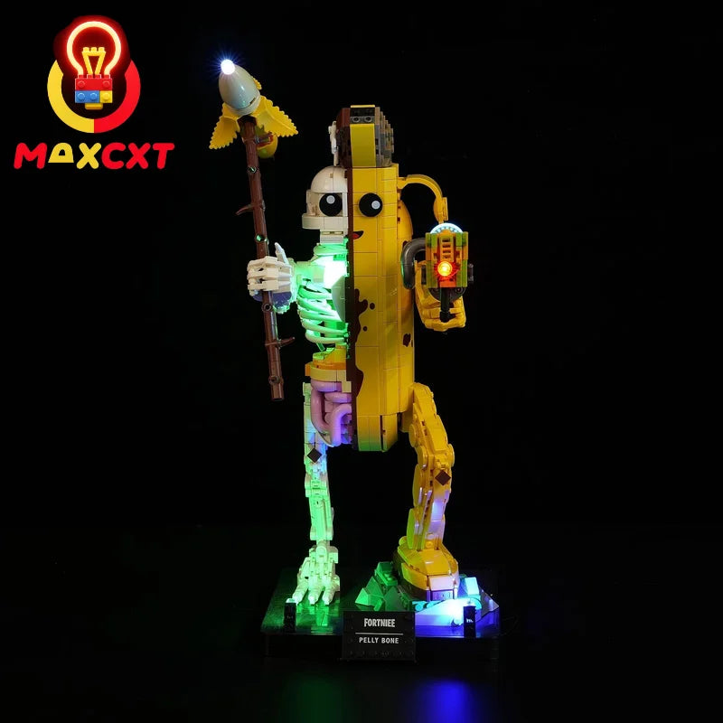 figurine robotique skeleton jaune blanc vert bleu violet moderne technologie kit lumière led batterie