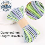 corde coton 10mètres 3mm rayures horizontales rose blanc gris vert bleu orange jaune texturée