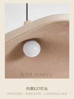 suspension lumineuse moderne câble suspendu ampoule E27 intégrée résine opaque beigeclair chambre salon restaurant