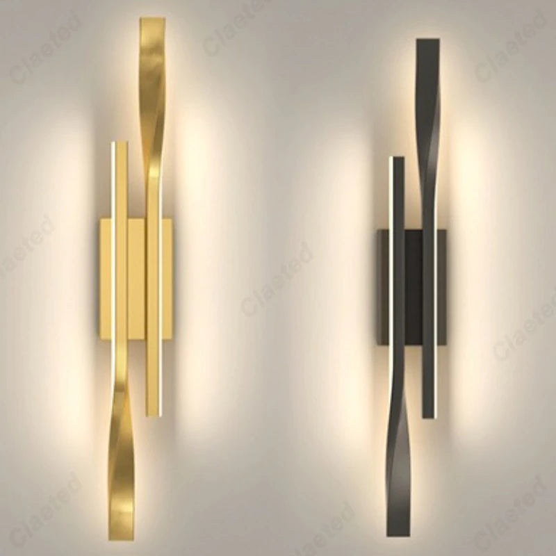 lampe murale or noir contemporaine fixée mur éclairage quotidien chambre salon entree