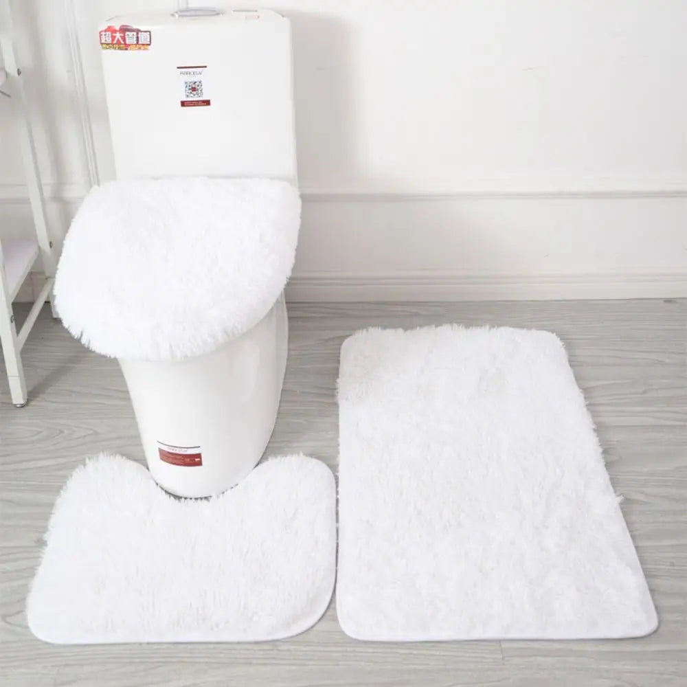 tapis toilette ensemble peluche douce moderne beige gris rose noir vert orange violet blanc