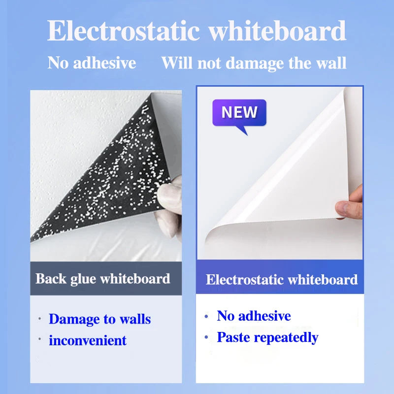 tableau blanc électrostatique adhésif mural blanc surface lisse moderne