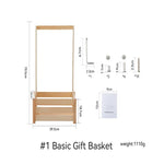 panier bébé bois rustique motifs floraux support mural accessoires enfant storage decoration chambre