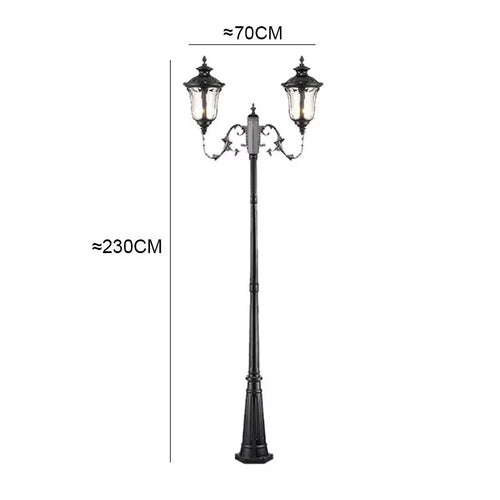 lampadaire vintage or noir extérieur ip65 led moderne classique aluminium