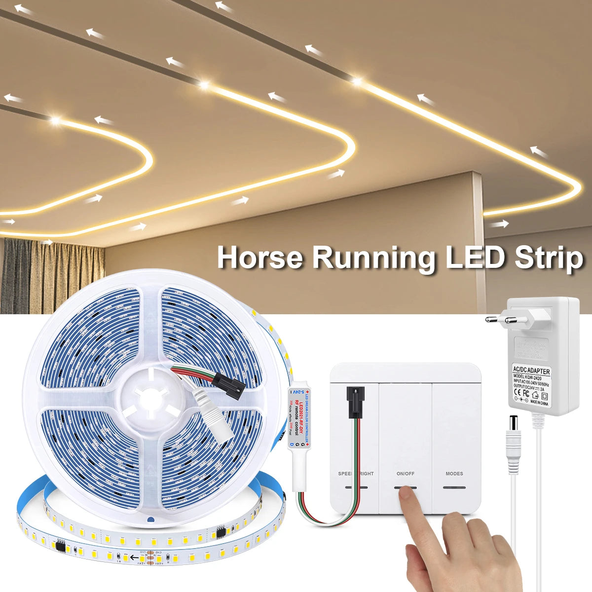 ruban led 120 led blanc blanc chaud blanc naturel adhésif moderne adaptable contrôleur batterie