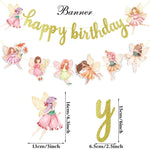 décoration fête anniversaire fées fleurs paillettes cake topper cupcakes spirales or rose