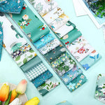 tissu imprimé fleurs multicolore coton polyester résistant bricolage couture quilting débutants bleu vert rouge