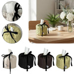 Sac mouchoirs soie rayures franges moderne noir beige clair foncé mouchoirs blancs