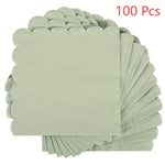 serviettes jetables vert sauge bord dentelé texture points qualité supérieure modernes cocktail fête mariage