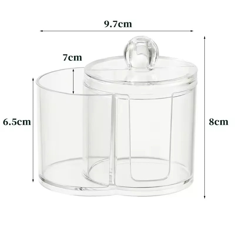 boîtes rangement coton tige bouchons cosmétiques transparentes réutilisables multifonction modernes minimalistes voyage