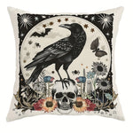 taies d'oreiller boho gothique papillons crânes fleurs étoiles 45x45cm polyester imprimé