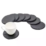 coasters noirs naturels résistants chaleur minimaliste hexagonaux carrés cœur ronds
