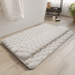 tapis bain microfibre antidérapant absorption eau doux moderne blanc beige gris