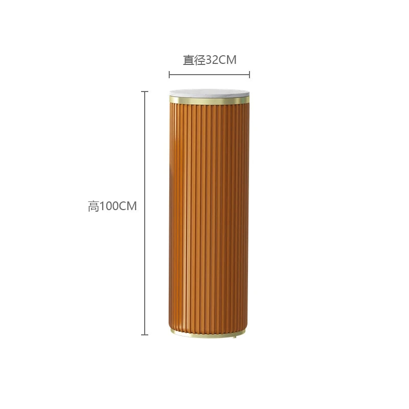 support décoratif moderne marbre doré bleu orange marron beige rayures verticales hauteur 60cm 80cm