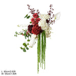 bouquet fleurs artificielles rouge blanc vert extérieur intérieur décoration maison événement mariage anniversaire partys