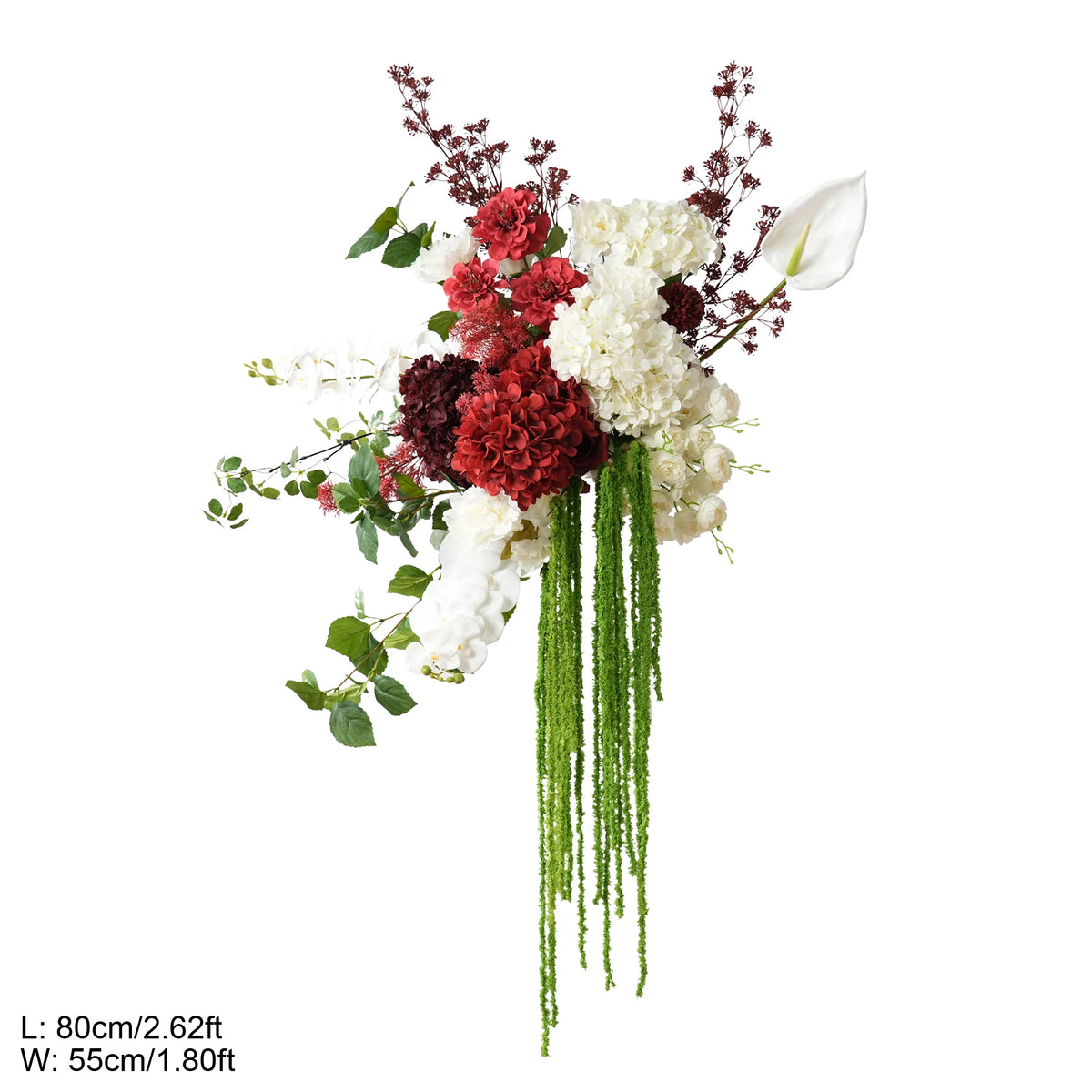 bouquet fleurs artificielles rouge blanc vert extérieur intérieur décoration maison événement mariage anniversaire partys
