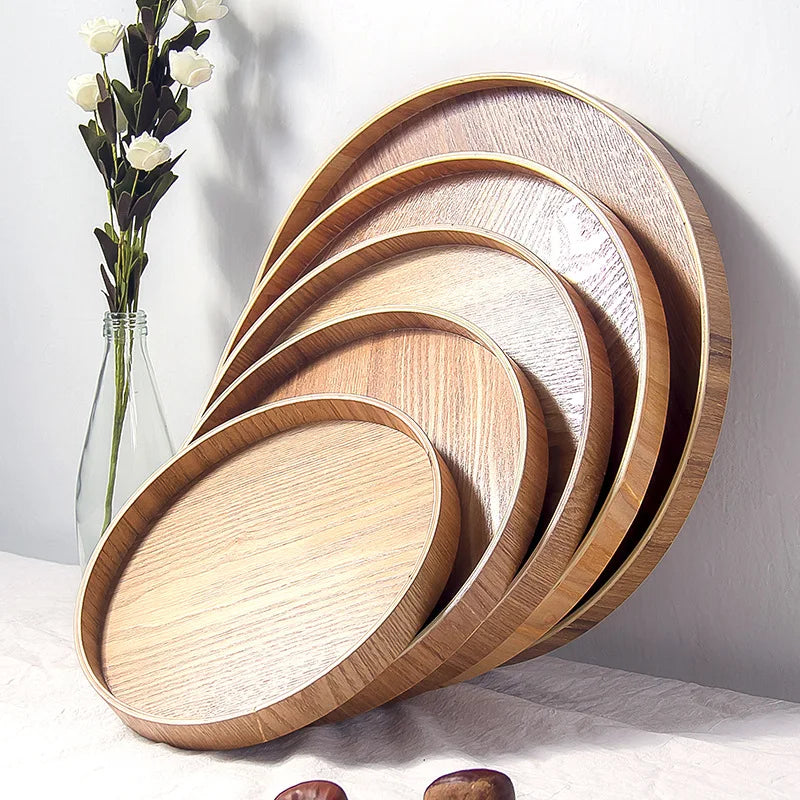 plateau bois moderne minimaliste poignées collations desserts thé naturel brunclair texturesnaturelles opaques