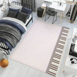 tapis moderne piano key polka dot bleu clair marron antidérapant intérieur extérieur chambre salon