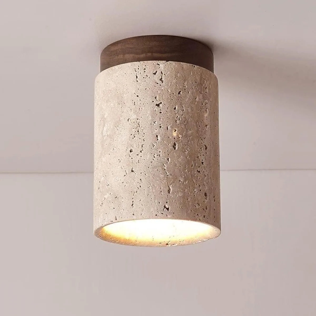 lampe moderne bois texture béton beige brun foncé minimaliste industrielle