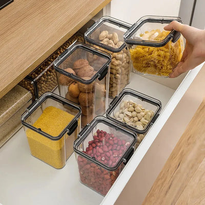 Boîte de rangement alimentaire plastique jaune avec couvercle