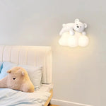 lampe murale décorative ours nuage enfant blanc moderne chambre éclairage mur fixé LED