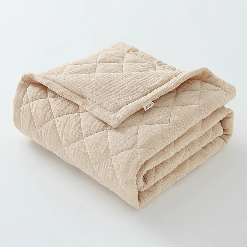 couverture bébé muslin coton solide beige géométrique hiver automne simple
