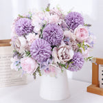 décoration intérieure bouquet fleurs artificielles pivoines dahlias modernes mariage baby shower anniversaire