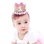 couronne enfant anniversaire ans paillettes or rose blanche fleurs artificielles bandeau élastique princesse festif