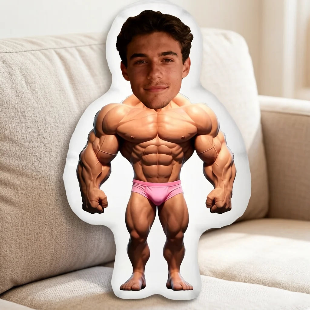 coussin personnalisable muscle homme sous vêtement rose réaliste canapé maison