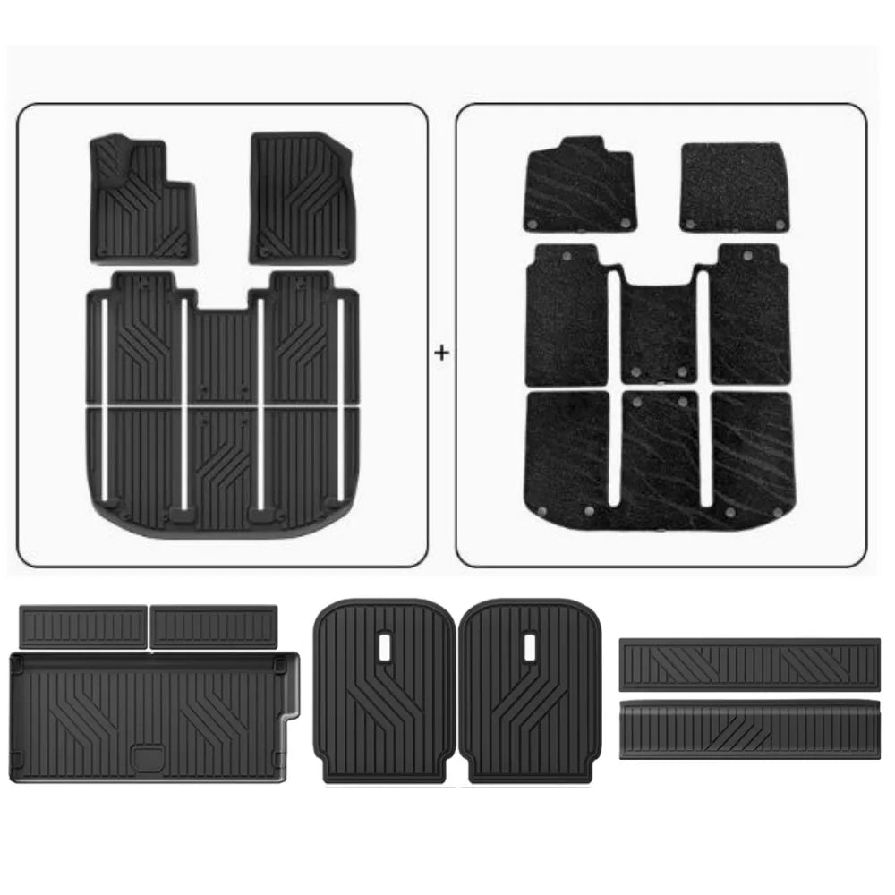 tapis sol voiture noir rayures diagonales moderne avant gauche avant droit arrière coffre