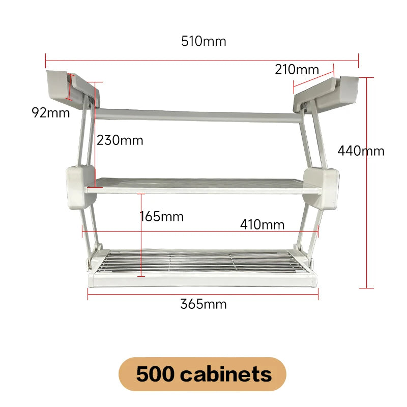 étagère pliable aluminium gris moderne clips rangement cuisine multiple utilisation 400mm 900mm blanc