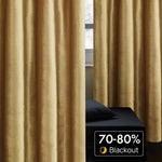 rideau velours or classique opacifiant fenetre anneaux chambre salon