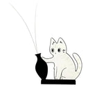 aimants chats dessin animé chat blanc noir orange vase assis tenancient vase