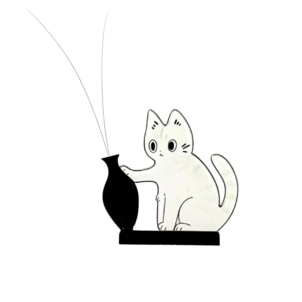 aimants chats dessin animé chat blanc noir orange vase assis tenancient vase
