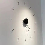 horloge murale scandinave minimaliste noir aiguille quartz silent moderne salon
